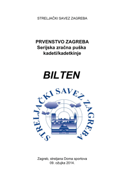 Kadetsko prvenstvo Zagreba - Streljački klub Sopot Zagreb