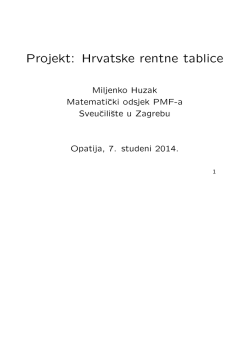 Projekt: Hrvatske rentne tablice