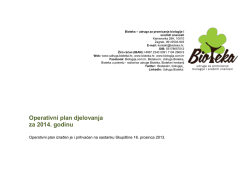 Operativni plan djelovanja za 2014. godinu