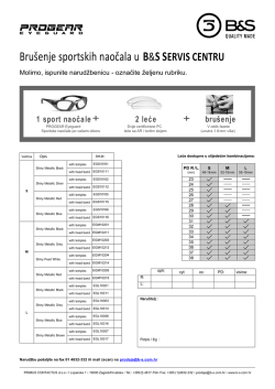 Brušenje sportskihnaočala u B&S SERVIS CENTRU