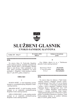 Sluzbeni glasnici 17 - Vlada Unsko