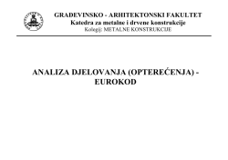 ANALIZA DJELOVANJA (OPTEREĆENJA)