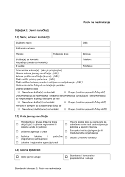 Standardni obrazac 2: Poziv na nadmetanje