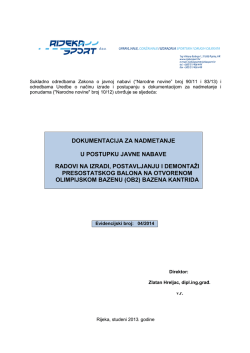 DOKUMENTACIJA ZA NADMETANJE U
