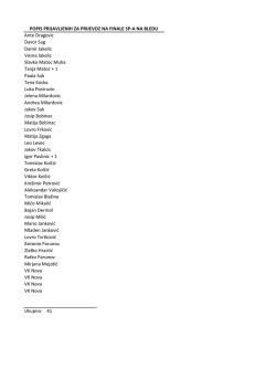 Popis prijavljenih za prijevoz