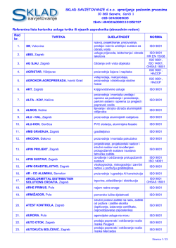 REFERENTNA LISTA KORISNIKA