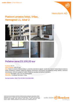 Poslovni prostor u Hemogradu - lamela 1 lokal 2