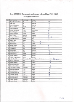 2nd OBSERVECaravan training workshop May 17th 2012