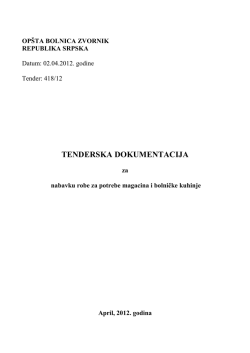 TENDERSKA DOKUMENTACIJA
