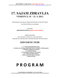 Program 17. sajma zdravlja - Vinkovci zdravi grad