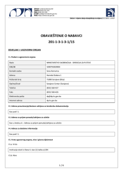 obavje&scaron;tenje o nabavci 201-1-3-1-3-1/15