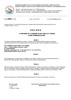 odluka o prijemu fly fishing una bihać