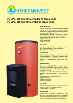 TČ 2PL, 3R Toplotna črpalka za toplo vodo TČ 2PL, 3R