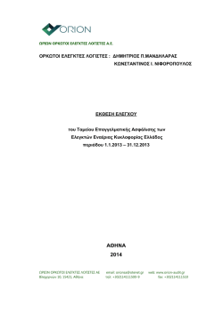Έκθεση Ελέγχου 2013