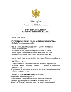 SPISAK DRŽAVNIH SLUŽBENIKA SA NJIHOVIM SLUŽBENIČKIM