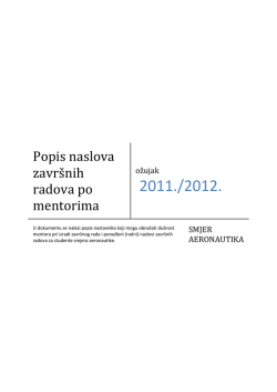 Popis naslova zavr&scaron;nih radova po mentorima