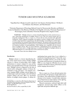 TUMOR-LIKE MULTIPLE SCLEROSIS