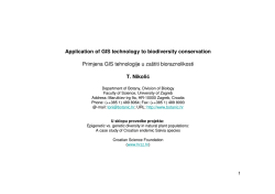 Application of GIS technology to biodiversity conservation Primjena