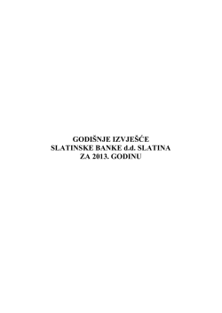 Godi&scaron;nje izvje&scaron;će za 2013. godinu.