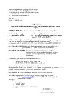 Licitacija staro zel.. - &Scaron;GD ˝&Scaron;ume Sredi&scaron;nje Bosne˝ doo