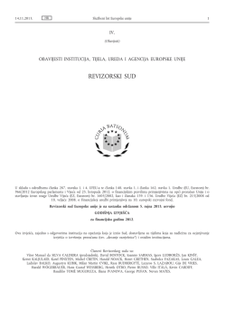 GODI&Scaron;NJA IZVJE&Scaron;ĆA za financijsku godinu 2012
