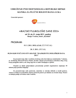 majski pulmolo&scaron;ki dani 2011 - Klinika za plucne bolesti, Klinicki
