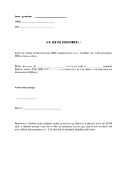 NALOG ZA KONVERZIJU