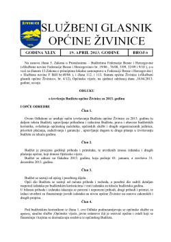 Službeni glasnik, broj 6/13 od 19.04.2013. godine