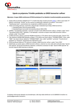 Upute za pripremu Trimble podataka za GNSS konverter