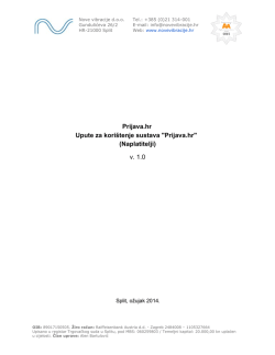 Prijava.hr Upute za kori&scaron;tenje sustava "Prijava.hr