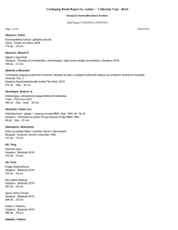 Cataloging Detail Report by Author / Collection