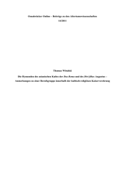Osnabrόcker Online &ndash; Beitr&delta;ge zu den Altertumswissenschaften 14