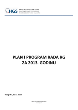 RG plan i program za 2013. - Hrvatski gimnastički savez