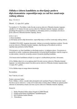 Preuzmi odluku o izboru kandidata