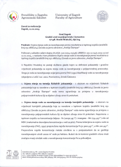 ocjena stanja vode za navodnjavanje