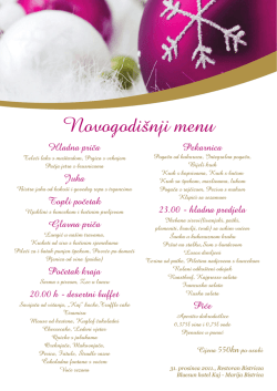 Novogodi&scaron;nji menu - Bluesun Hotel Kaj
