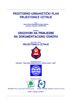 prostorno-urbanistički plan prijestonice cetinje