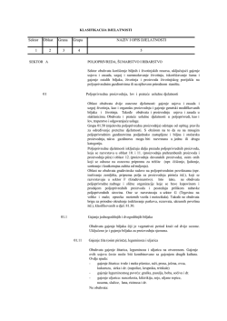 Sektor Oblast Grana Grupa NAZIV I OPIS