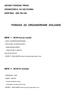 PONUDA ZA ORGANIZIRANE DOLASKE