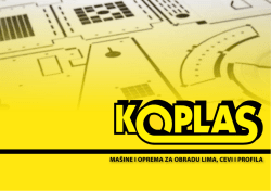 Katalog KOPLASPRO - KOPLAS Srbija: ma&scaron;ine i oprema za obradu