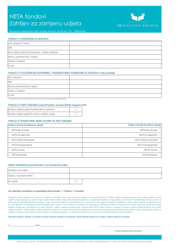 Zahtjev za zamjenu udjela u NETA fondovima