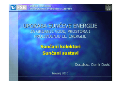 UPORABA SUNČEVE ENERGIJE