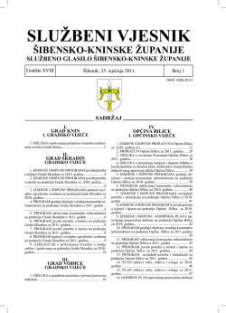 01/11 - &Scaron;ibensko-kninska županija