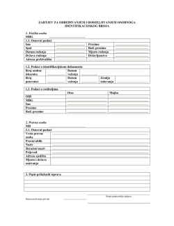 Zahtjev za određivanjem i dodjeljivanjem OIB-a