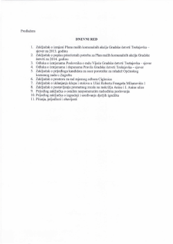 Predlazem DNEVNI RED 1. Zakljucak o izmjeni Plana malih