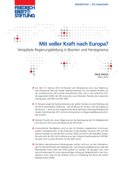 Mit voller Kraft nach Europa? : versp&auml;tete Regierungsbildung in