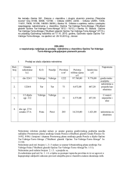 odluka o raspisivanju natječaja - Općina Tar