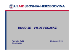 USAID 3E - PILOT PROJEKTI