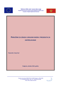 Prirucnik za izradu lokalnih mjera i projekata za zaposljavanje