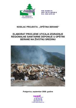 elaborat procjene uticaja izgradnje regionalne sanitarne